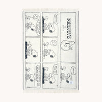 Peanuts Blanket Comic Doughnut White Black